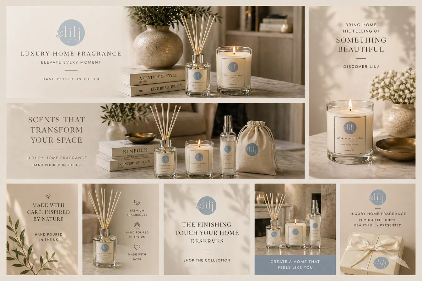 lilj luxury candle in a calm, beautiful home setting